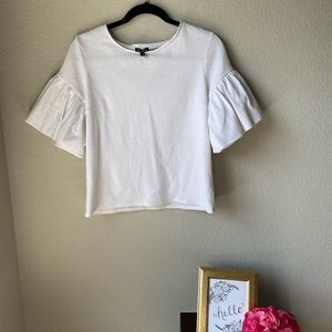 Express white top with trendy sleeves